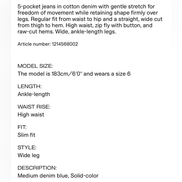 H&M Wide Ankle Jeans - Picture 4 of 5